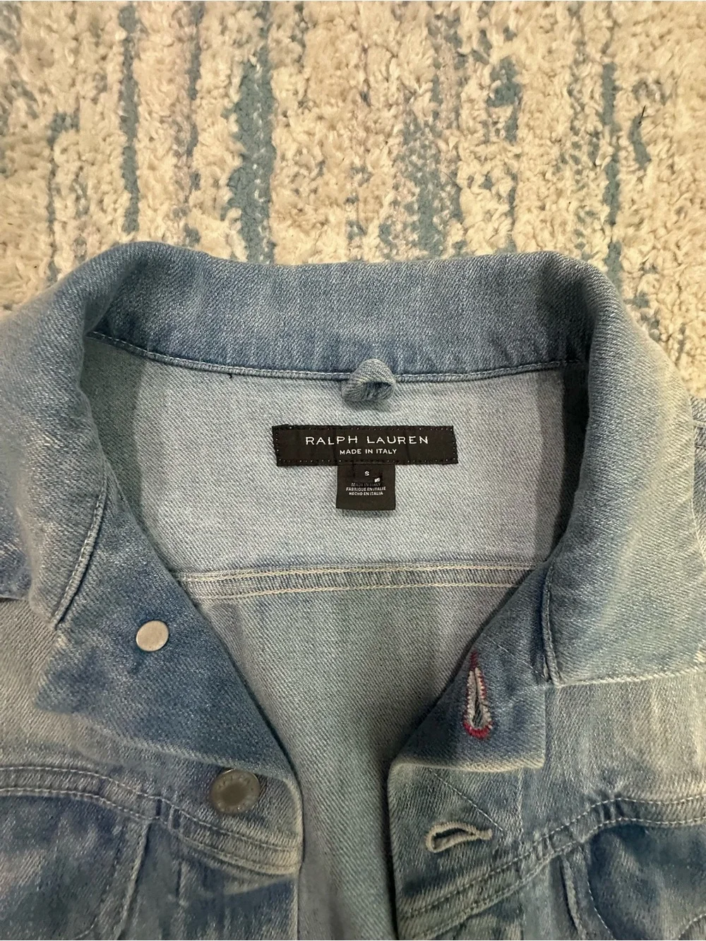 Ralph Lauren Light Wash Distressed Denim Jacket - Made in Italy - Picture 4 of 9